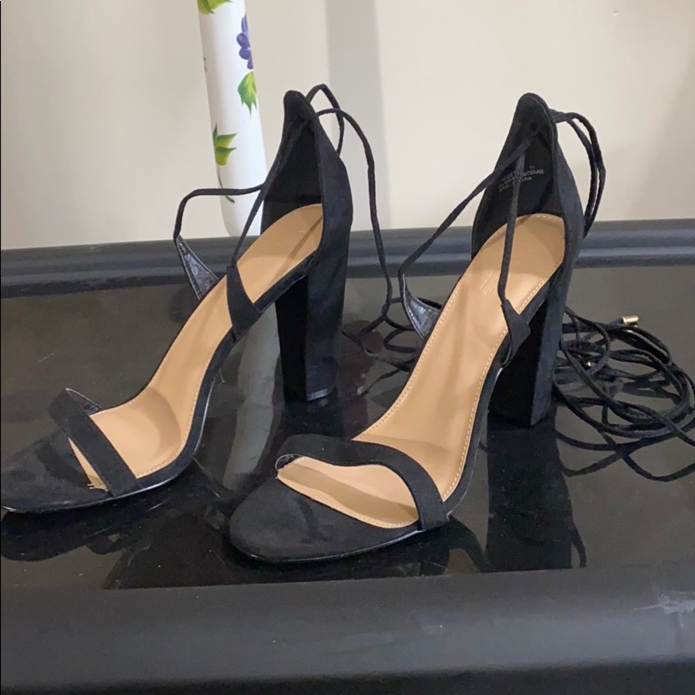 Charlotte Russe black tie heels *brand new*